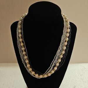 Source Unknown Elegant Pearl and Bead Necklace